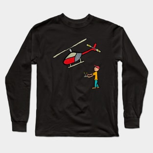 RC Model Helicopter Flying Long Sleeve T-Shirt